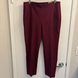 Chicos New Womens Pants Burgundy Slimming Ponte Pull On Slim Ankle 2 Work Career